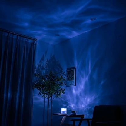 Projecteur veilleuse effet vagues d'eau - ambiance aurore, portable