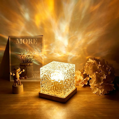 Projecteur veilleuse effet vagues d'eau - ambiance aurore, portable